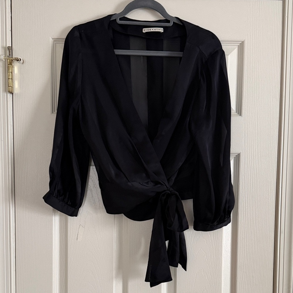 Alice & Olivia Elegant Silk Wrap Top